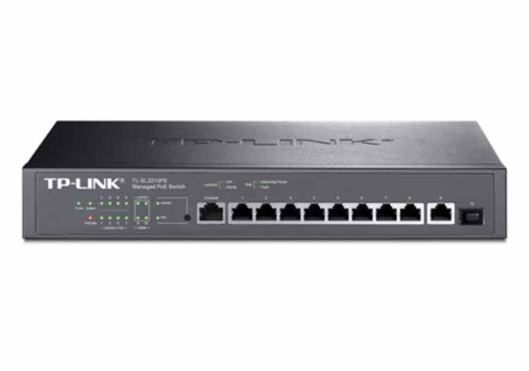 普聯(lián)TP-LINK TL-SL3210PE 10口二層網(wǎng)管PoE交換機(jī) 8口百兆 2口千兆