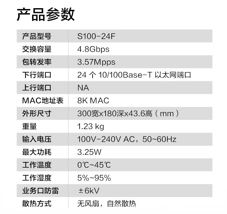 華為S100-24F 24口企業(yè)級百兆交換機(jī)