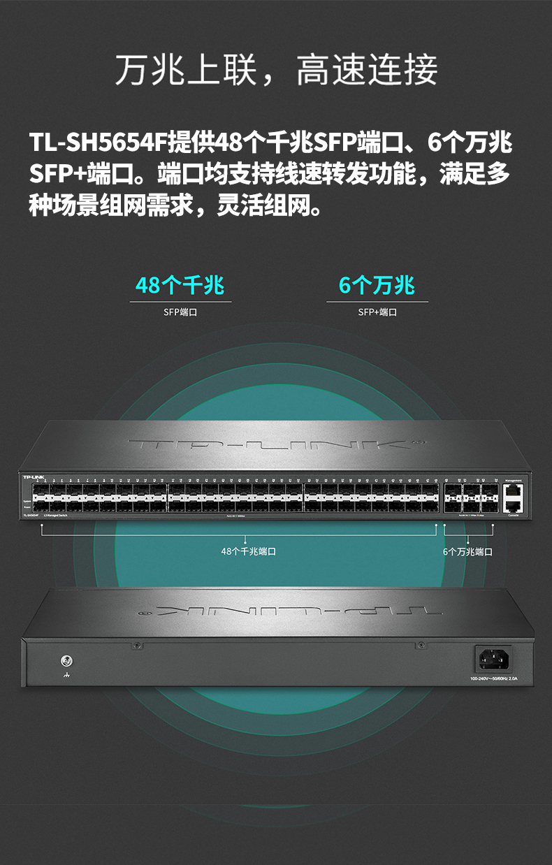 TP-LINK TL-SH5654F萬兆上聯(lián)交換機(jī)