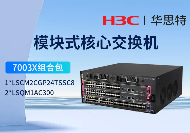 華三H3C S7003X組合包 LS-7003X 框架式核心交換機(jī) 24端口千兆SFP光接口+4端口萬兆SFP+光接口