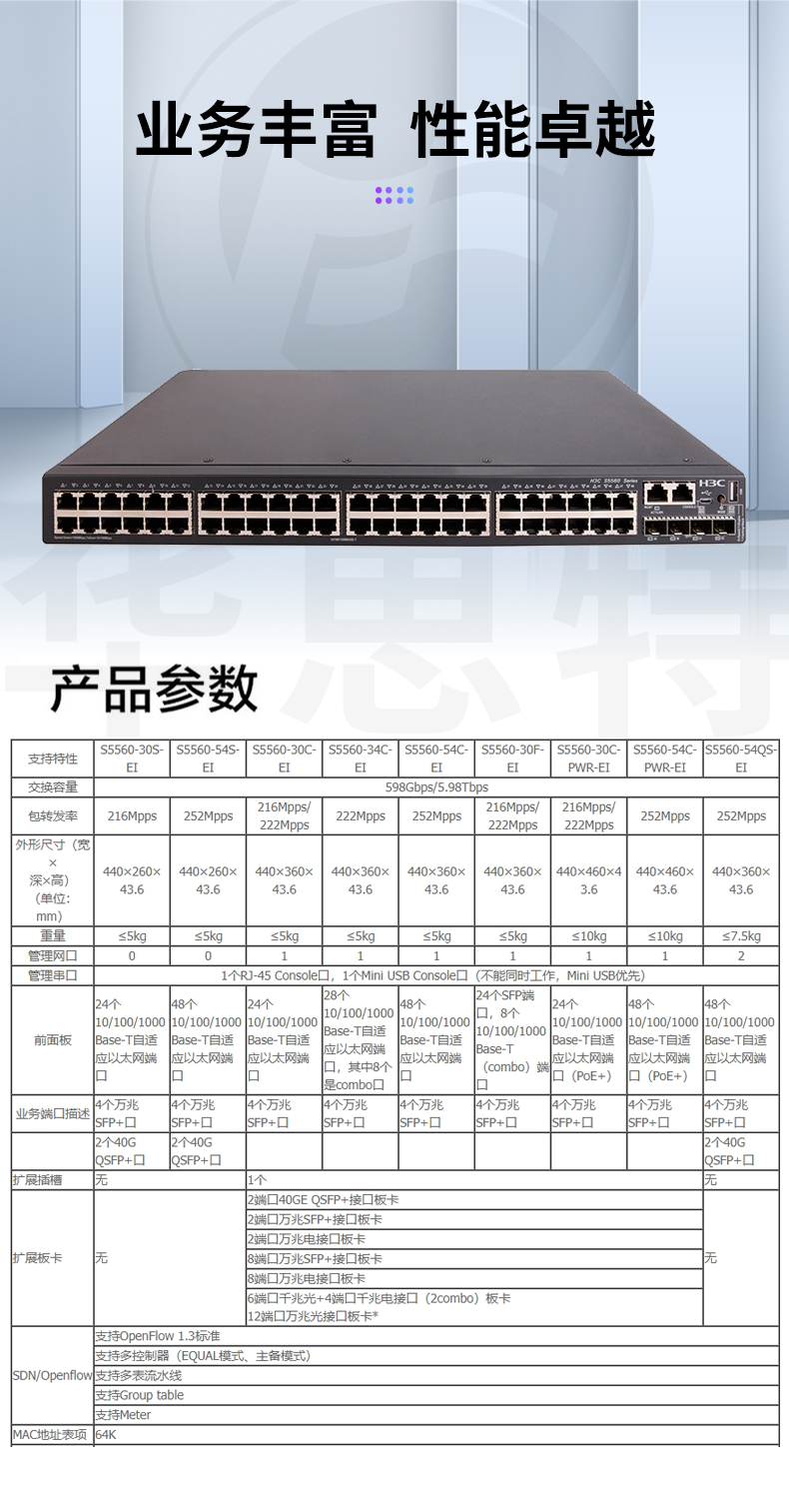 華三 LS-5560-54S-EI 三層交換機(jī)